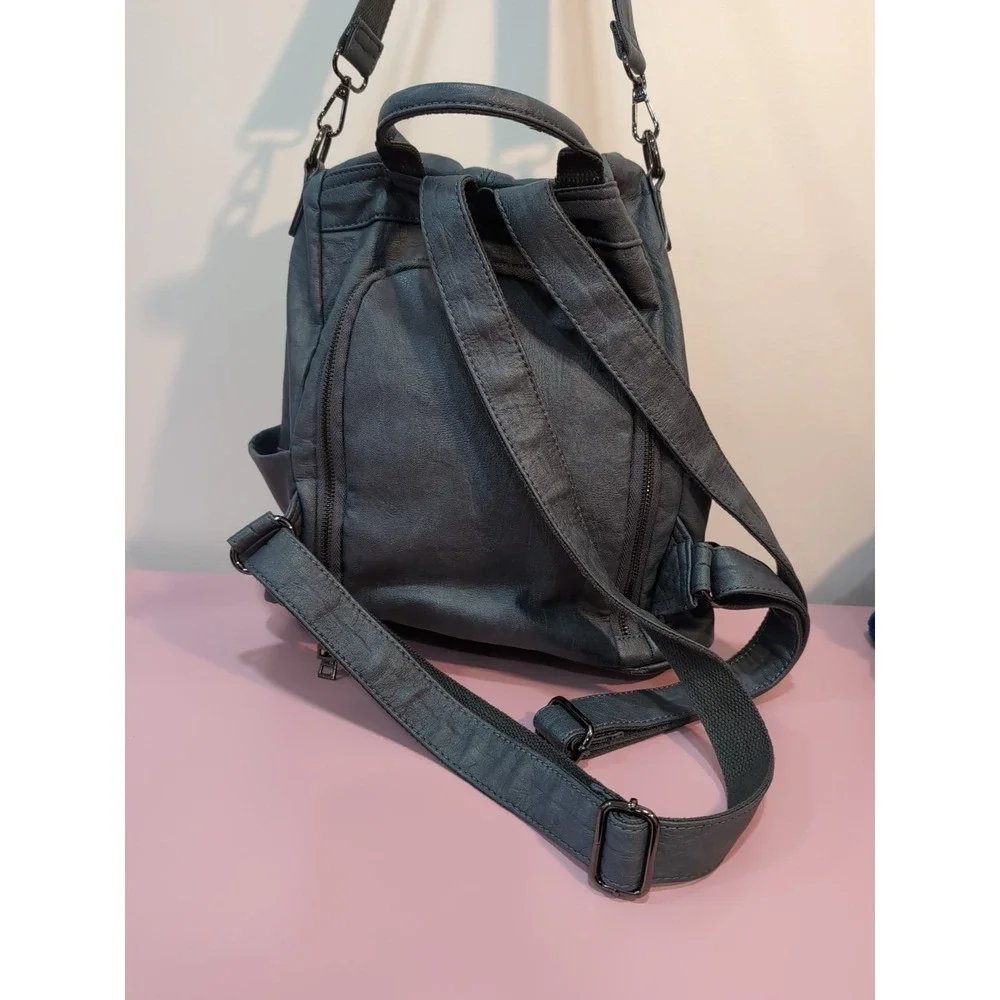 Amelie Galanti Blue Faux Leather‎ Backpack Bag